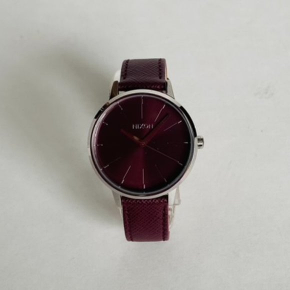 Nixon Kensington Leather 37 MM Silver Port - Picture 1 of 4